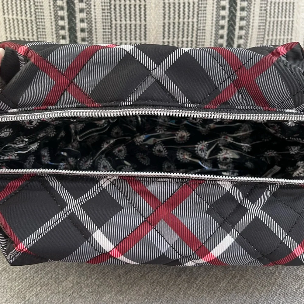 Vera Bradley NWT Large Cosmetic Bag in Paris Plaid Holiday Gift Travel